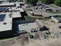 aerial view of building addition